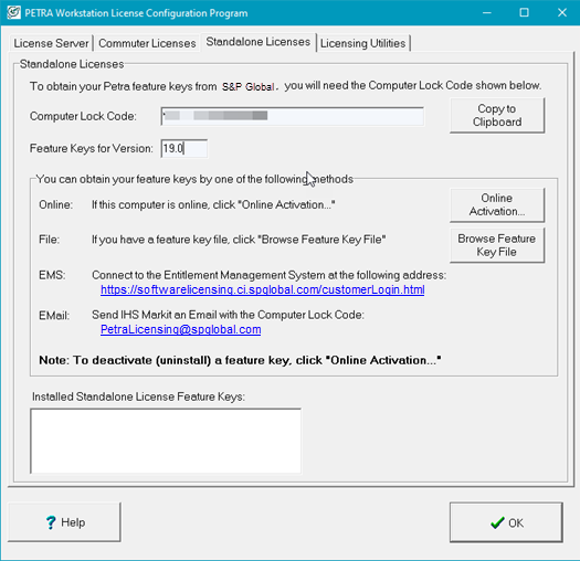 Online activation (standalone licensing, all applications)