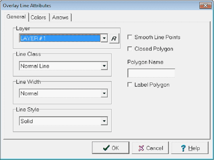 Overlay Line Attributes Cross Section
